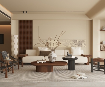 Wabi-sabi Style A Living Room-ID:667155037