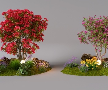现代花树 绿植景观3D模型