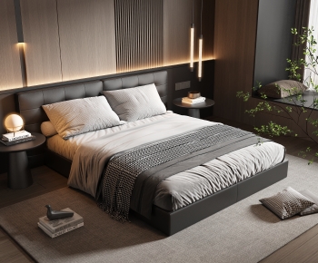 Modern Double Bed-ID:867834098