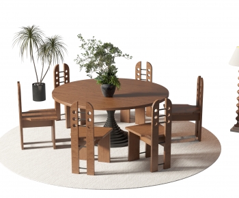 Wabi-sabi Style Dining Table And Chairs-ID:736583959