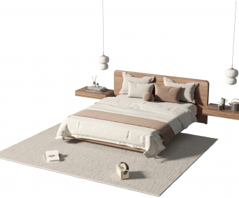 Wabi-sabi Style Double Bed-ID:248065955