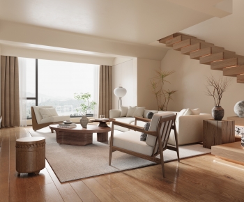 Wabi-sabi Style A Living Room-ID:861445901