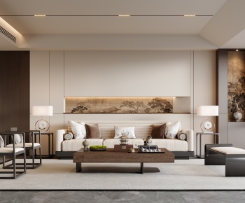 New Chinese Style A Living Room-ID:623241906