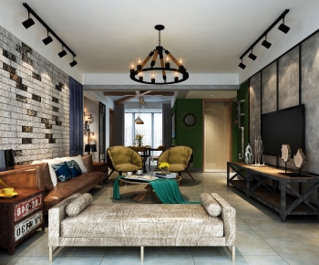 Industrial Style A Living Room-ID:560851102