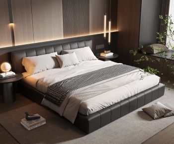 Modern Double Bed-ID:603004931