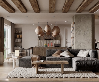 Wabi-sabi Style A Living Room-ID:613013989