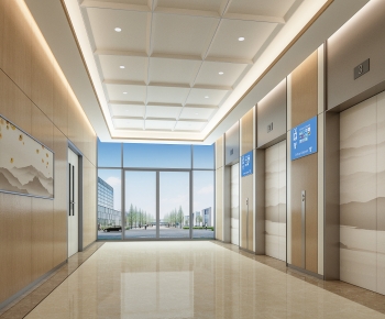 New Chinese Style Office Elevator Hall-ID:295000085