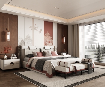 New Chinese Style Bedroom-ID:425508989