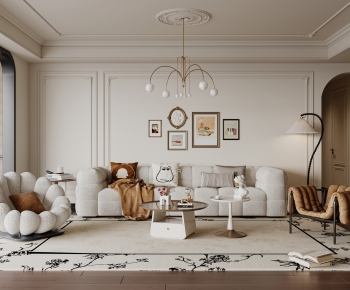 French Style A Living Room-ID:268486981