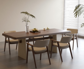 Wabi-sabi Style Dining Table And Chairs-ID:739566093
