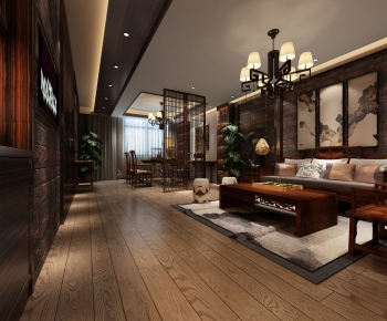 New Chinese Style A Living Room-ID:405788905