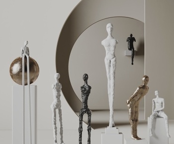 vitra 现代抽象人物雕塑摆件3D模型