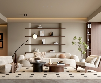 Wabi-sabi Style A Living Room-ID:713085891