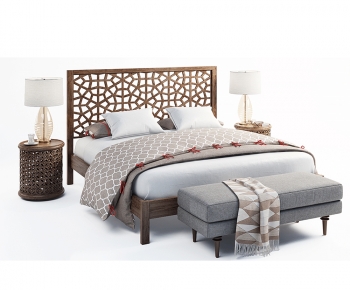 Retro Style Double Bed-ID:408902884