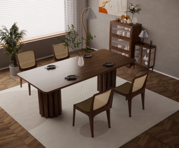 Wabi-sabi Style Dining Table And Chairs-ID:426542047