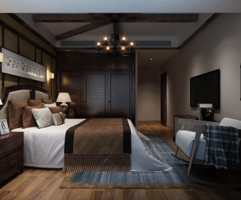 Southeast Asian Style Bedroom-ID:667654998