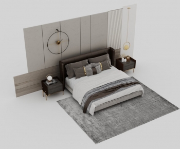 Modern Double Bed-ID:481601003