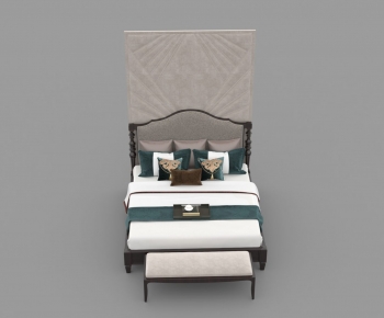 New Chinese Style Double Bed-ID:598166941