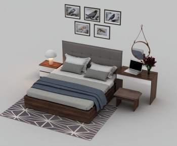 Modern Double Bed-ID:202577115