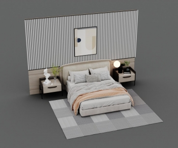 Modern Double Bed-ID:782237052