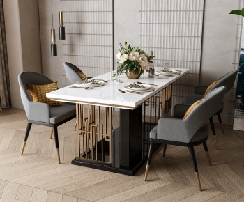 Modern Dining Table And Chairs-ID:917777068