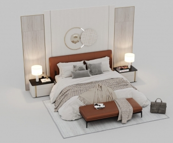 Modern Double Bed-ID:605409185