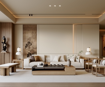 New Chinese Style A Living Room-ID:917879102