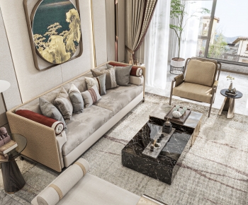New Chinese Style Sofa Combination-ID:735351092