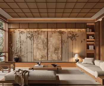 Wabi-sabi Style A Living Room-ID:477345946