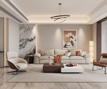 New Chinese Style A Living Room-ID:658608914