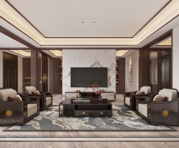 New Chinese Style A Living Room-ID:110905896