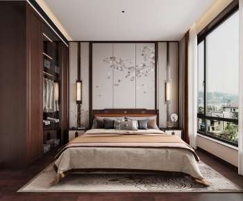 New Chinese Style Bedroom-ID:890719911