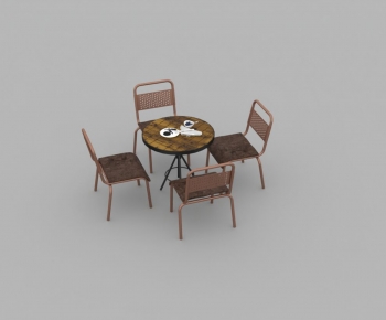 Retro Style Dining Table And Chairs-ID:904946095