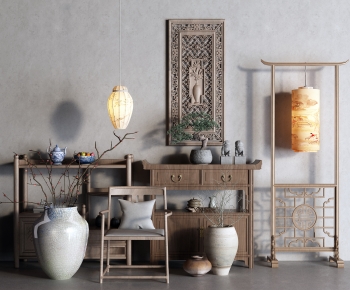 New Chinese Style Side Cabinet/Entrance Cabinet-ID:393279081