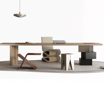 Modern Computer Desk And Chair-ID:351983076