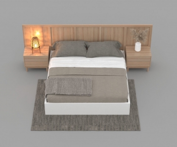 Nordic Style Double Bed-ID:873353967