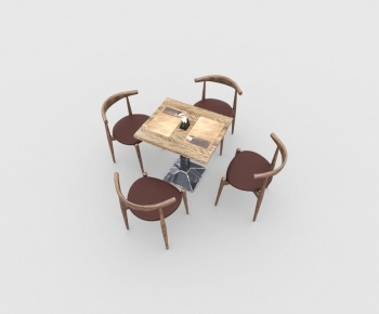 Retro Style Dining Table And Chairs-ID:888884076