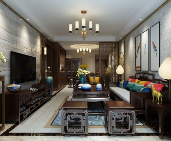 Chinese Style A Living Room-ID:514563084