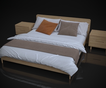 Wabi-sabi Style Double Bed-ID:751627927