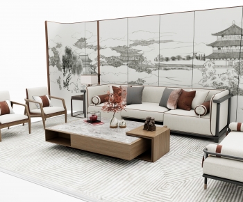 New Chinese Style Sofa Combination-ID:348865996