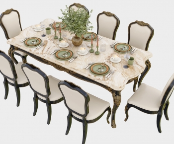 French Style Dining Table And Chairs-ID:864922057