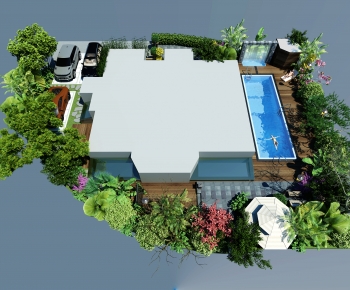 Modern Architectural Bird's-eye View Planning-ID:238348014