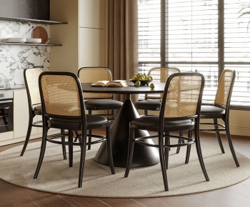 French Style Dining Table And Chairs-ID:603821041