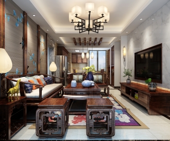 Chinese Style A Living Room-ID:500025031