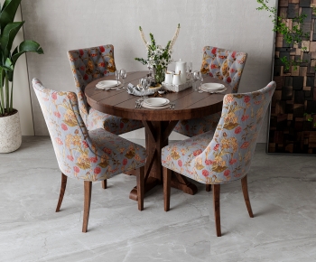 American Style Dining Table And Chairs-ID:131285913