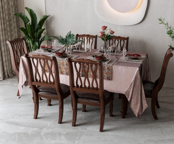 American Style Dining Table And Chairs-ID:916416887