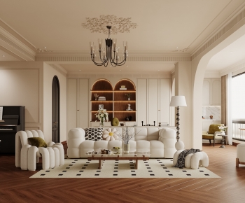 French Style A Living Room-ID:524405964