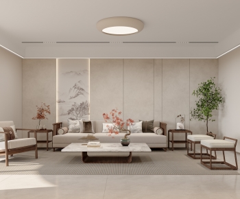 New Chinese Style A Living Room-ID:520165925