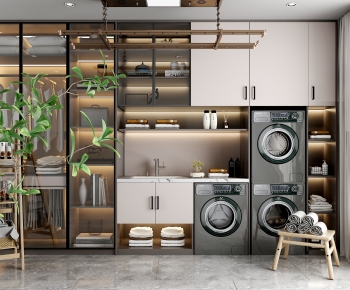 Modern Balcony Laundry Room-ID:506906996