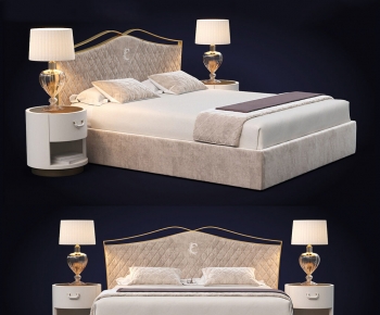 Simple European Style Double Bed-ID:440929894